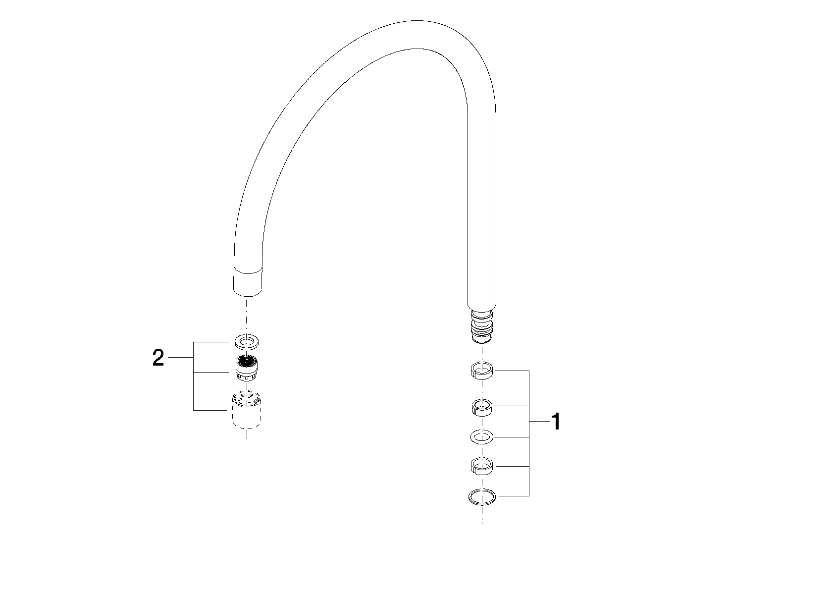 DORNBRACHT Výtoková trubice 235 mm, 7 l/min. - Broušené šampaňské (22kt zlato) #90282222601-46