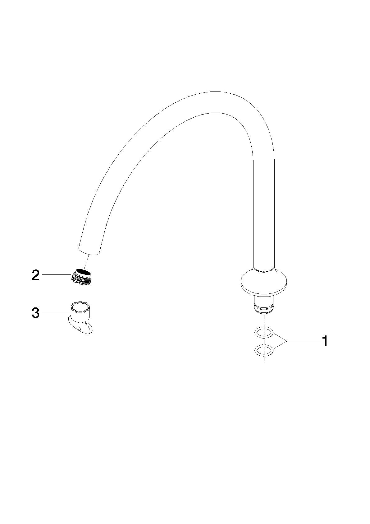 DORNBRACHT Výtoková trubice pro volně stojící vanu 304 mm, 25,2 l/min. - chrom #90282232700-00