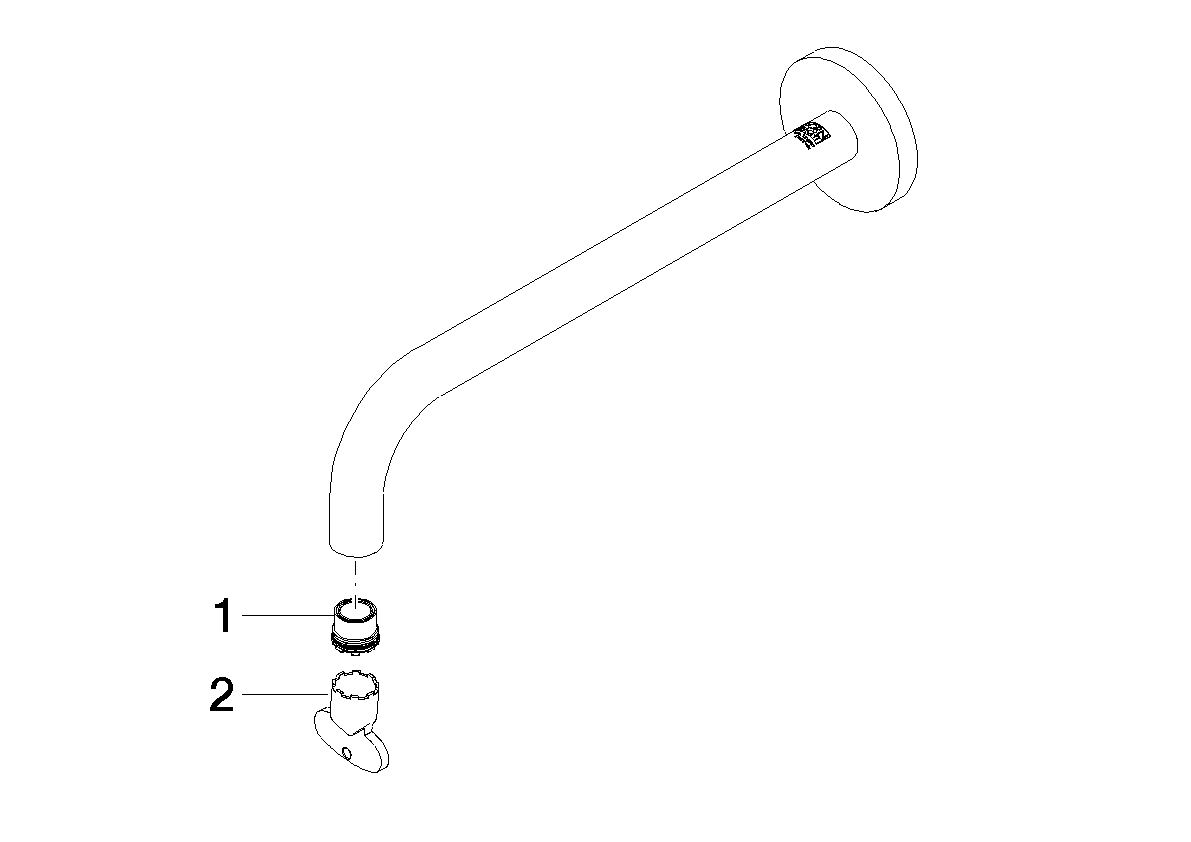 DORNBRACHT Výtoková trubice pro stěnu umyvadla 250 mm, 4,54 l/min. - Černý matný #90282235201-33