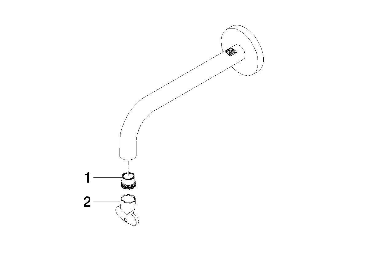 DORNBRACHT Výtoková trubice pro stěnu umyvadla 190 mm, 4,54 l/min. - Černý matný #90282235101-33