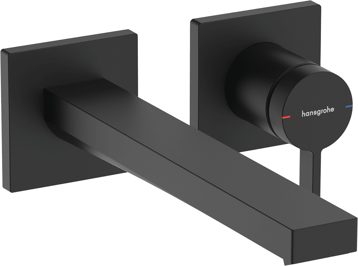 HANSGROHE Tecturis E Páková umyvadlová baterie pod omítku, montáž na stěnu EcoSmart+ s výtokem 22,5 cm #73051670 - Matná černá