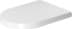 Obrázek DURAVIT Sedátko pro WC 002011 Design by Philippe Starck #0020110000 - Barva 00, Typ: Ve tvaru D, Bílá Vysoký lesk, Barva závěsů: Nerez, Překrývající se 374 x 438 mm