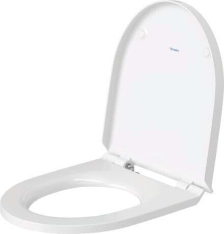 DURAVIT Sedátko pro WC 002071 Design by Duravit #0020710000 - Barva 00, Typ: Ve tvaru D, Bílá Vysoký lesk, Barva závěsů: Nerez, Překrývající se 373 x 430 mm