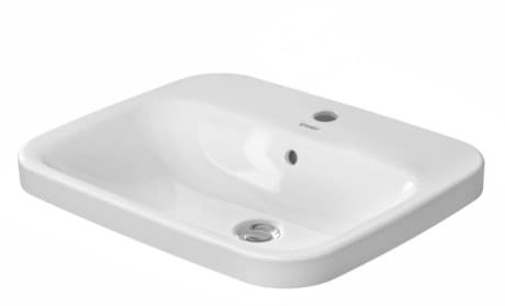 DURAVIT Vestavné umyvadlo 037456 Design by Matteo Thun & Antonio Rodriguez #03745600001 - p Barva 00, Provedení umyvadla: Vestavné shora, Bílá Vysoký lesk, Počet otvorů pro armaturu na jednom umyvadle: 1 560 x 455 mm