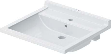 DURAVIT Umyvadlo Vital 030960 Design by Philippe Starck #0309600000 - p Barva 00, Bílá Vysoký lesk, Obdélníkový, Počet míst pro mytí: 1 Uprostřed, Počet otvorů pro armaturu na jednom umyvadle: 1 Uprostřed 600 x 545 mm