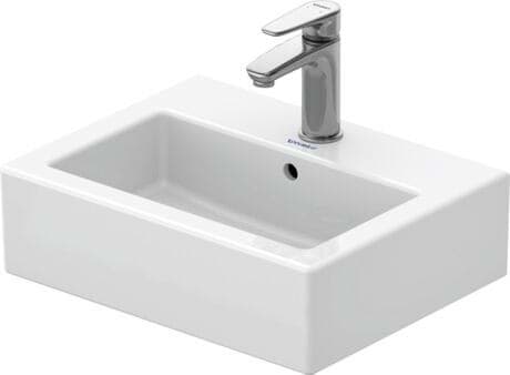 DURAVIT Umývátko 070445 Design by Duravit #0704450027 - p Barva 00, Bílá Vysoký lesk, Počet míst pro mytí: 1 Uprostřed, Počet otvorů pro armaturu na jednom umyvadle: 1 Uprostřed, Přepad: Ano, Zespodu glazované 450 x 350 mm