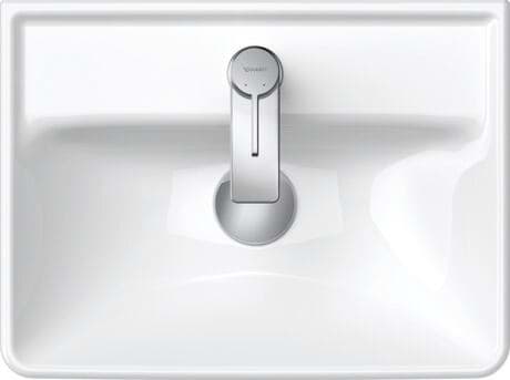 DURAVIT Umývátko 073845 Design by Bertrand Lejoly #07384500701 - p Barva 00, Bílá Vysoký lesk, Počet míst pro mytí: 1 Uprostřed, Počet otvorů pro armaturu na jednom umyvadle: 1 Uprostřed, Glazovaná zadní stěna: Ne 450 x 335 mm