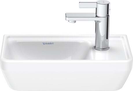 DURAVIT Umývátko 073940 Design by Bertrand Lejoly #0739400041 - p Barva 00, Bílá Vysoký lesk, Obdélníkový, Počet míst pro mytí: 1 Vlevo, Počet otvorů pro armaturu na jednom umyvadle: 1 Uprostřed, Glazovaná zadní stěna: Ne 400 x 220 mm