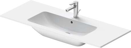 DURAVIT Umyvadlo 233612 Design by Philippe Starck #2336123200 - p Barva AA, Bílá Vysoký lesk, DuraShield, Počet míst pro mytí: 1 Uprostřed, Počet otvorů pro armaturu na jednom umyvadle: 1 Uprostřed 1230 x 490 mm