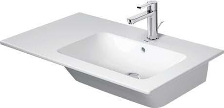 DURAVIT Umyvadlo 234683 Design by Philippe Starck #2346833260 - p Barva AA, Bílá Vysoký lesk, DuraShield, Počet míst pro mytí: 1 Vpravo, Počet otvorů pro armaturu na jednom umyvadle: 1 Uprostřed 830 x 490 mm