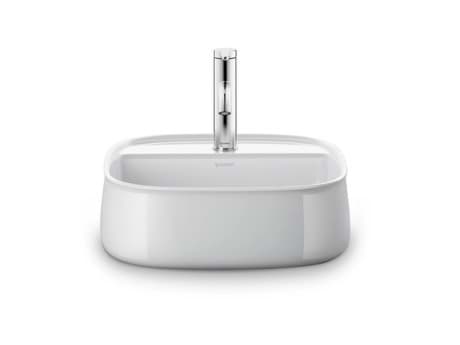DURAVIT Umyvadlová mísa 237442 Design by Sebastian Herkner #23744232711 - p Barva 00, Bílá Vysoký lesk, Počet otvorů pro armaturu na jednom umyvadle: 1 Uprostřed, Broušené 420 x 420 mm