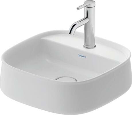 DURAVIT Umyvadlová mísa 237442 Design by Sebastian Herkner #2374423271 - p Barva 00, Bílá Vysoký lesk, Počet otvorů pro armaturu na jednom umyvadle: 1 Uprostřed, Broušené 420 x 420 mm