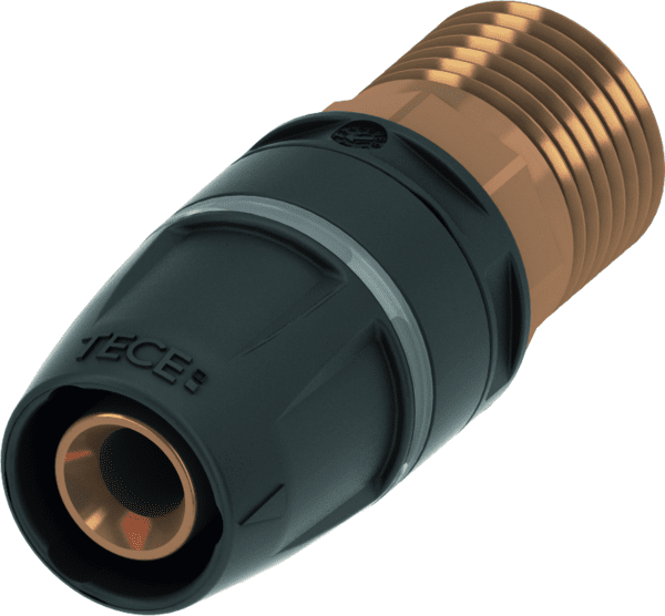 TECE Spojka s vnějším závitem TECElogo-Push, rozměry 16 x R 1/2“, červená mosaz / Si-bronz #8713102