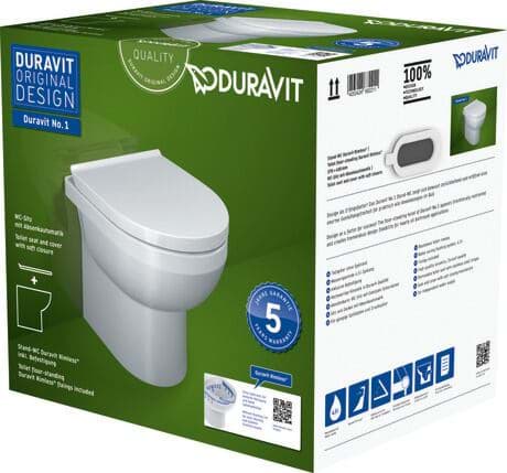 DURAVIT WC set stojící 418409 Design by Duravit #41840900A1 - © Barva 00, Rozměry krabice: 401x485x525 mm 370 x 480 mm