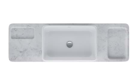 DURAVIT Umyvadlová mísa s deskou a nosičem desky D48007 Design by Studio F. A. Porsche #D4800700 - Barva 00 1400 x 450 mm