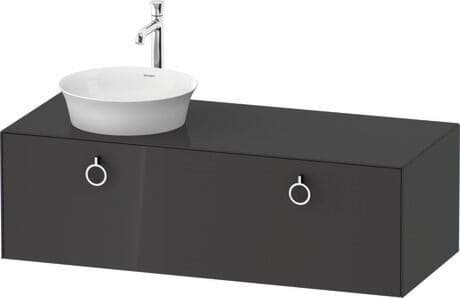 DURAVIT Skříňka pod umyvadlo pod desku závěsná WT4982 L/M/R Design by Philippe Starck #WT4982077H10E00 - Barva M36, Bílá Hedvábný mat Lak 1300 x 550 mm