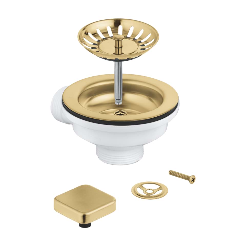 GROHE Odtokový set s otočným knoflíkem pro automatické ovládání pro jednosektorový dřez kartáčovaný Cool Sunrise #40400GN0
