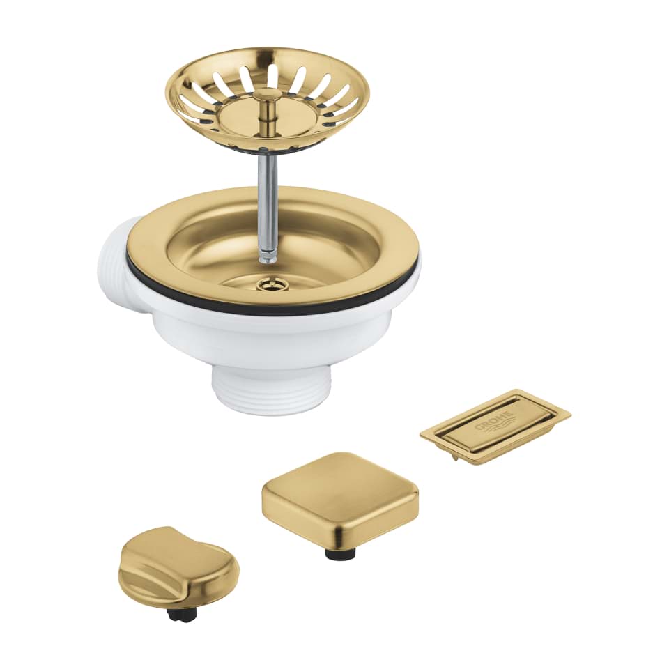 GROHE Odtokový set s otočným knoflíkem pro automatické ovládání pro jednosektorový dřez kartáčovaný Cool Sunrise #40996GN0