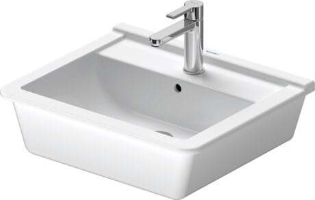 DURAVIT Vestavné umyvadlo 030256 Design by Philippe Starck #03025600001 - p Barva 00, Provedení umyvadla: Vestavné shora, Bílá Vysoký lesk, Počet otvorů pro armaturu na jednom umyvadle: 1 560 x 465 mm