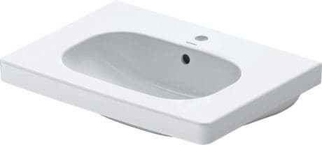 DURAVIT Umyvadlo 034265 Design by sieger design #03426500002 - p Barva 00, Bílá Vysoký lesk, Počet míst pro mytí: 1 Uprostřed, Počet otvorů pro armaturu na jednom umyvadle: 1 Uprostřed, Glazovaná zadní stěna: Ne 650 x 485 mm