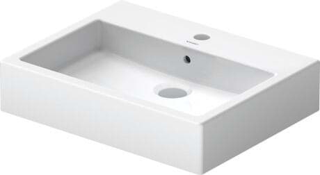 DURAVIT Umyvadlová mísa 045260 Design by Duravit #0452600000 - p Barva 00, Bílá Vysoký lesk, Počet míst pro mytí: 1 Uprostřed, Počet otvorů pro armaturu na jednom umyvadle: 1 Uprostřed, Přepad: Ano 595 x 465 mm