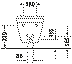 Obrázek DURAVIT Závěsný bidet 228015 Design by Philippe Starck #2280150000 - Barva 00, Bílá Vysoký lesk, Počet otvorů pro armaturu na jednom umyvadle: 1 365 x 540 mm