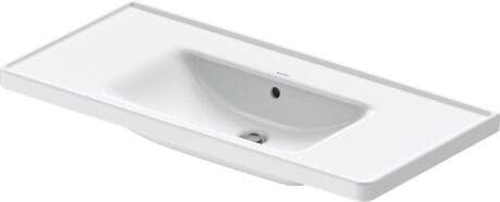 DURAVIT Umyvadlo 236710 Design by Bertrand Lejoly #2367100060 - p Barva 00, Bílá Vysoký lesk, Obdélníkový, Počet míst pro mytí: 1 Uprostřed, Počet otvorů pro armaturu na jednom umyvadle: 1 Uprostřed, Glazovaná zadní stěna: Ne 1005 x 480 mm