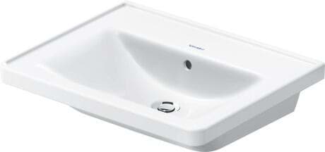DURAVIT Umyvadlo 236760 Design by Bertrand Lejoly #2367600060 - p Barva 00, Bílá Vysoký lesk, Počet otvorů pro armaturu na jednom umyvadle: 1 Uprostřed, Glazovaná zadní stěna: Ne 600 x 480 mm