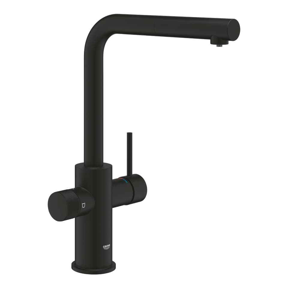 GROHE Blue Pure Minta dřezová baterie filtrační, výsuvný perlátor #30590KF0 - phantom black
