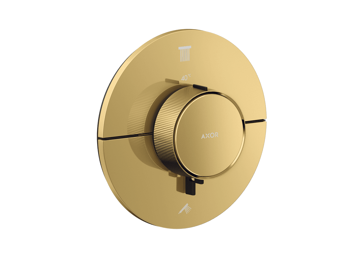 HANSGROHE AXOR ShowerSelect ID Termostat pod omítku, kulatá verze, pro 2 spotřebiče #36750990 - leštěný vzhled zlata