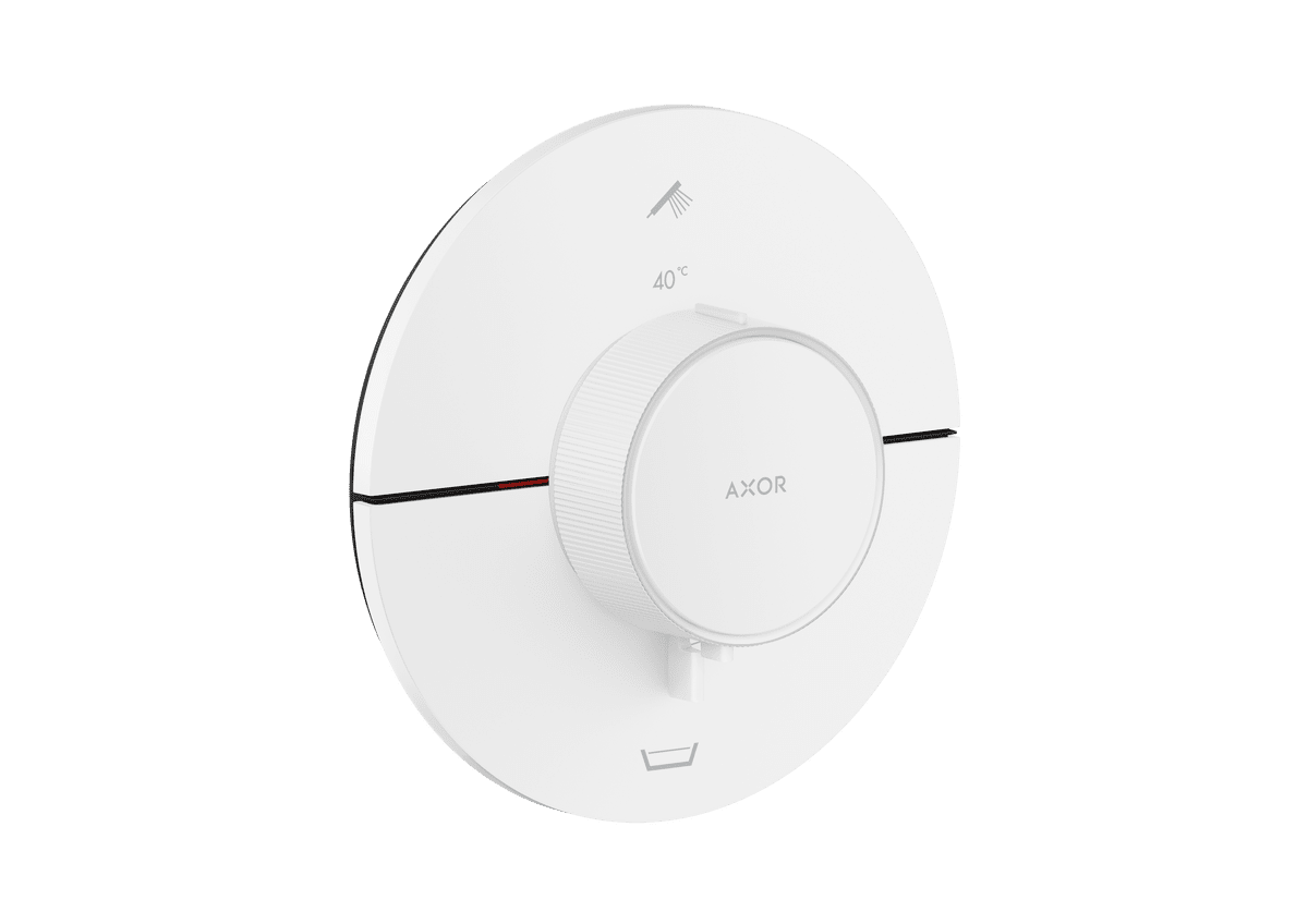 HANSGROHE AXOR ShowerSelect ID Termostat pod omítku, kulatá verze, pro 2 spotřebiče se zabudovanou bezpečnostní kombinací podle EN1717, k vaně #36751700 - matná bílá