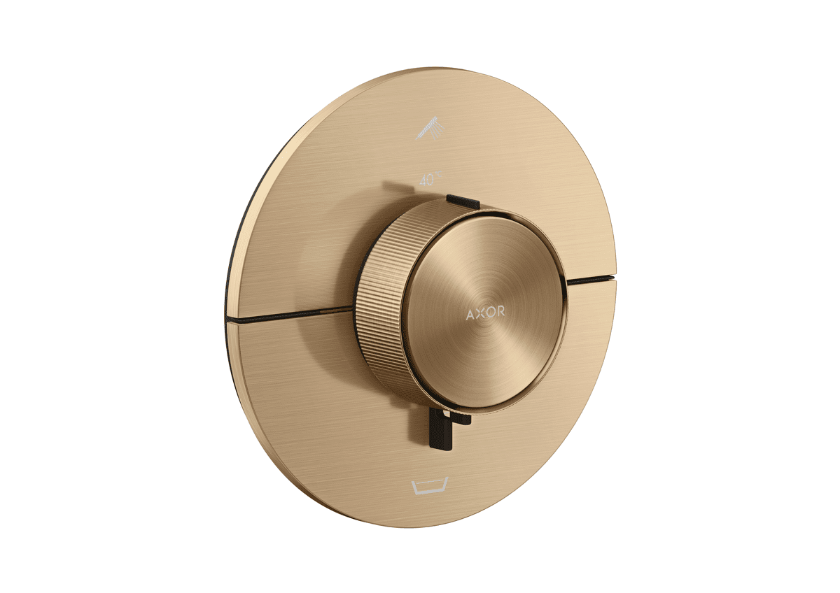 HANSGROHE AXOR ShowerSelect ID Termostat pod omítku, kulatá verze, pro 2 spotřebiče se zabudovanou bezpečnostní kombinací podle EN1717, k vaně #36751140 - kartáčovaný bronz