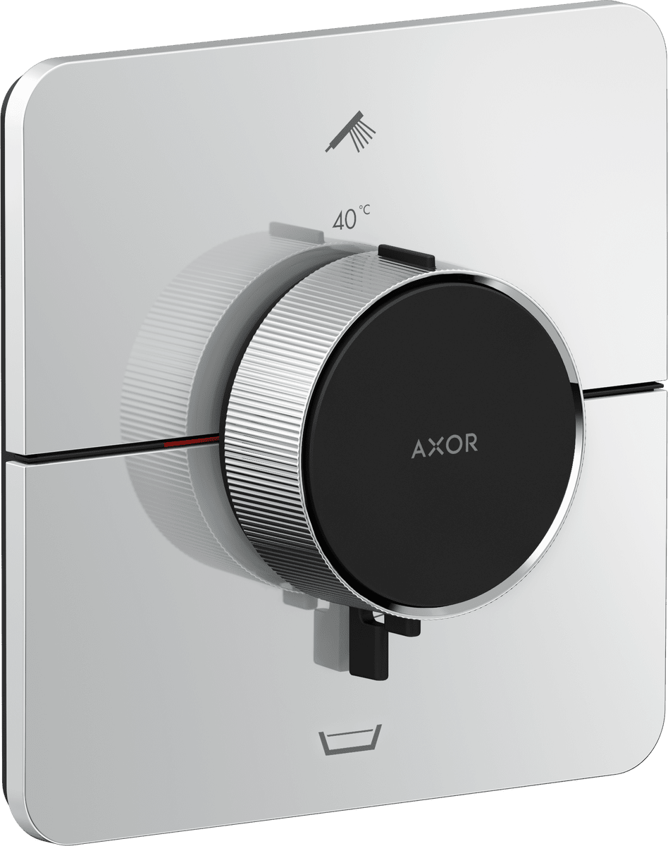 HANSGROHE AXOR ShowerSelect ID Termostat pod omítku, softsquare, pro 2 spotřebiče se zabudovanou bezpečnostní kombinací, k vaně #36755000 - chrom