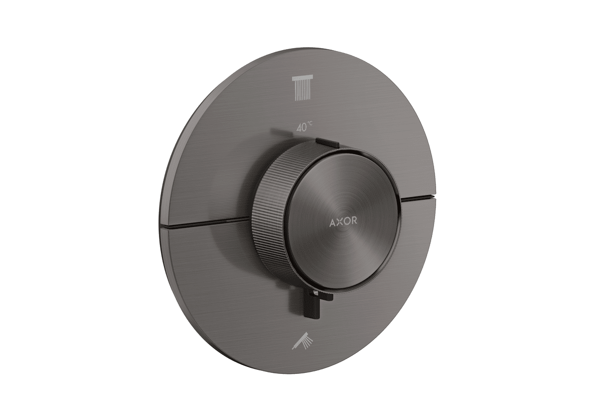 HANSGROHE AXOR ShowerSelect ID Termostat pod omítku, kulatá verze, pro 2 spotřebiče #36750340 - kartáčovaný černý chrom