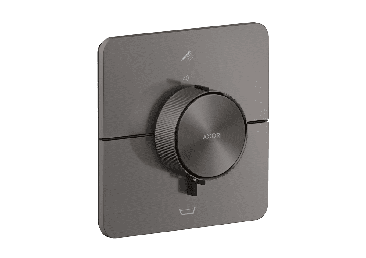 HANSGROHE AXOR ShowerSelect ID Termostat pod omítku, softsquare, pro 2 spotřebiče se zabudovanou bezpečnostní kombinací, k vaně #36755340 - kartáčovaný černý chrom