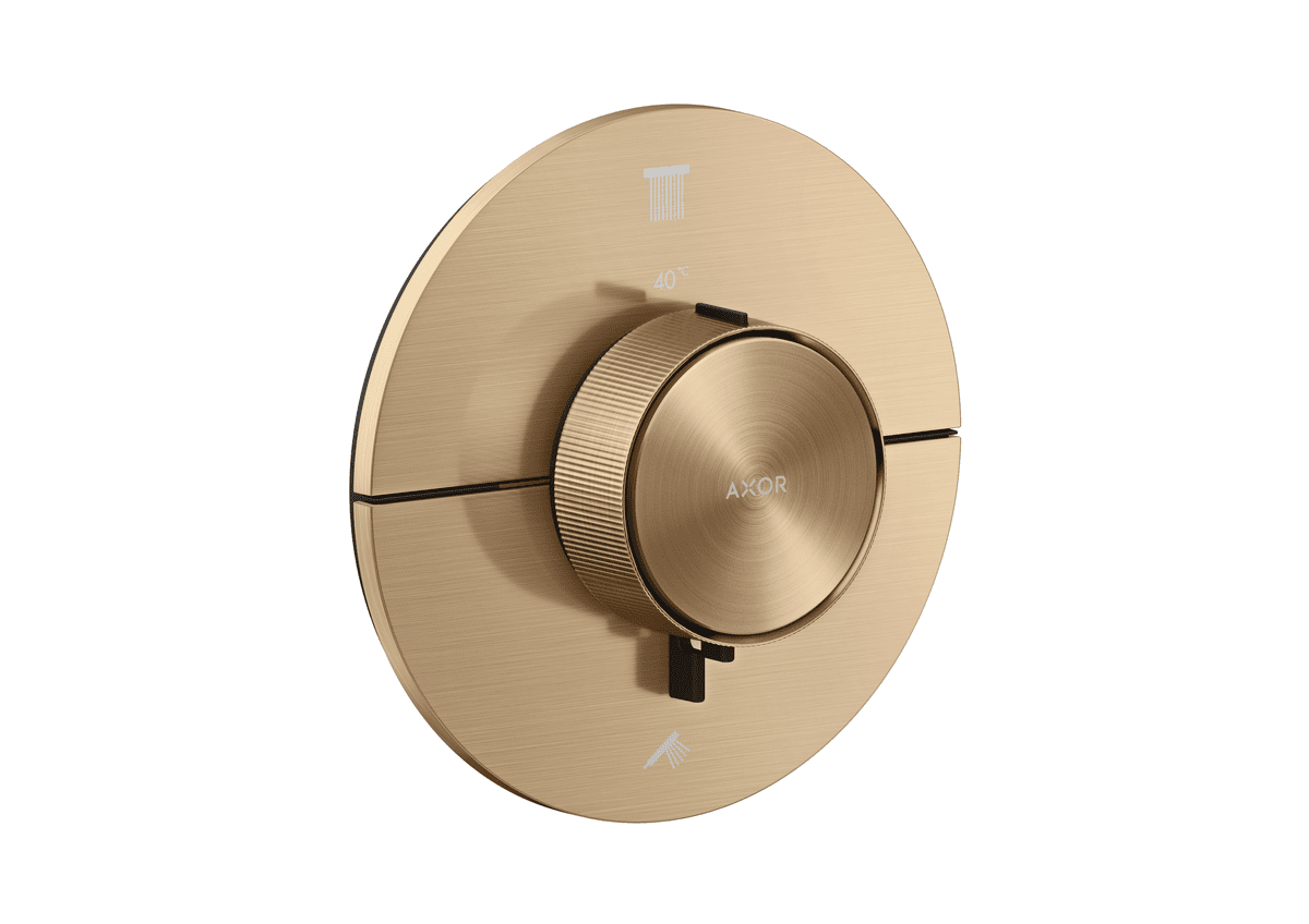 HANSGROHE AXOR ShowerSelect ID Termostat pod omítku, kulatá verze, pro 2 spotřebiče #36750140 - kartáčovaný bronz