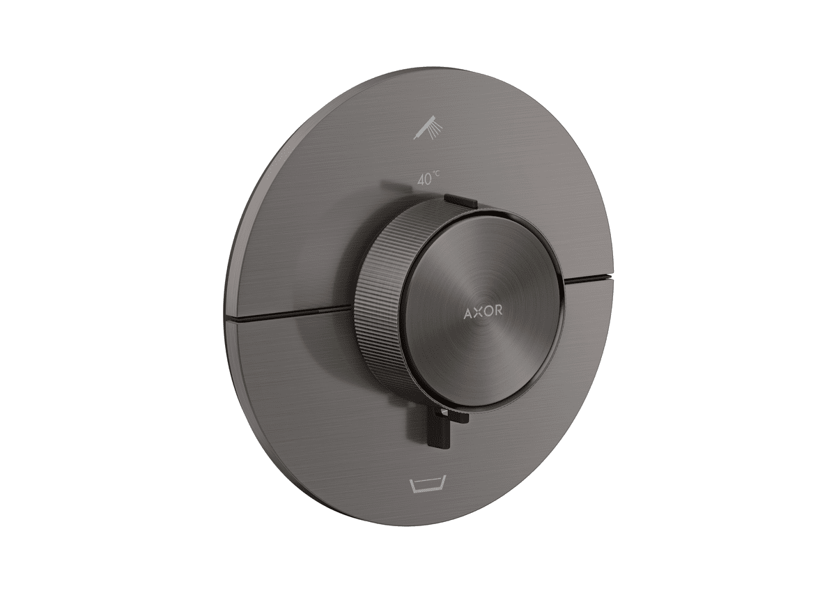 HANSGROHE AXOR ShowerSelect ID Termostat pod omítku, kulatá verze, pro 2 spotřebiče se zabudovanou bezpečnostní kombinací podle EN1717, k vaně #36751340 - kartáčovaný černý chrom