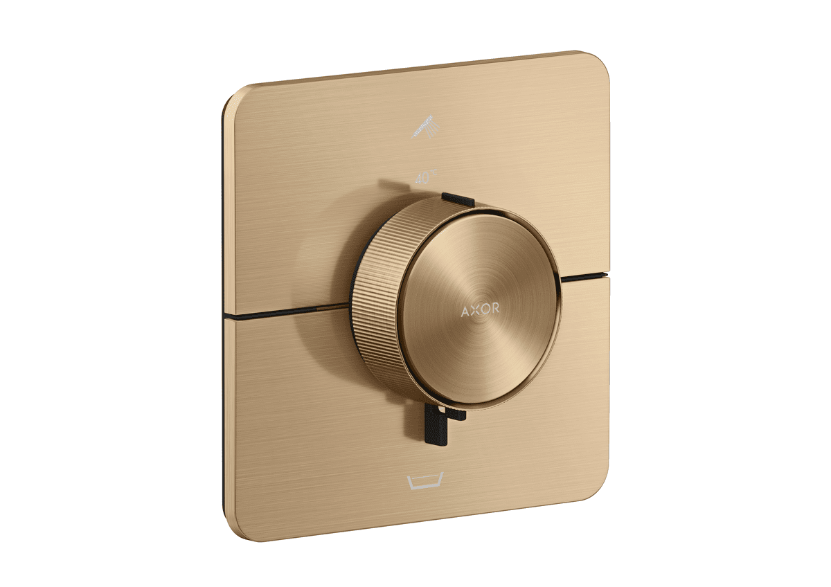 HANSGROHE AXOR ShowerSelect ID Termostat pod omítku, softsquare, pro 2 spotřebiče se zabudovanou bezpečnostní kombinací, k vaně #36755140 - kartáčovaný bronz