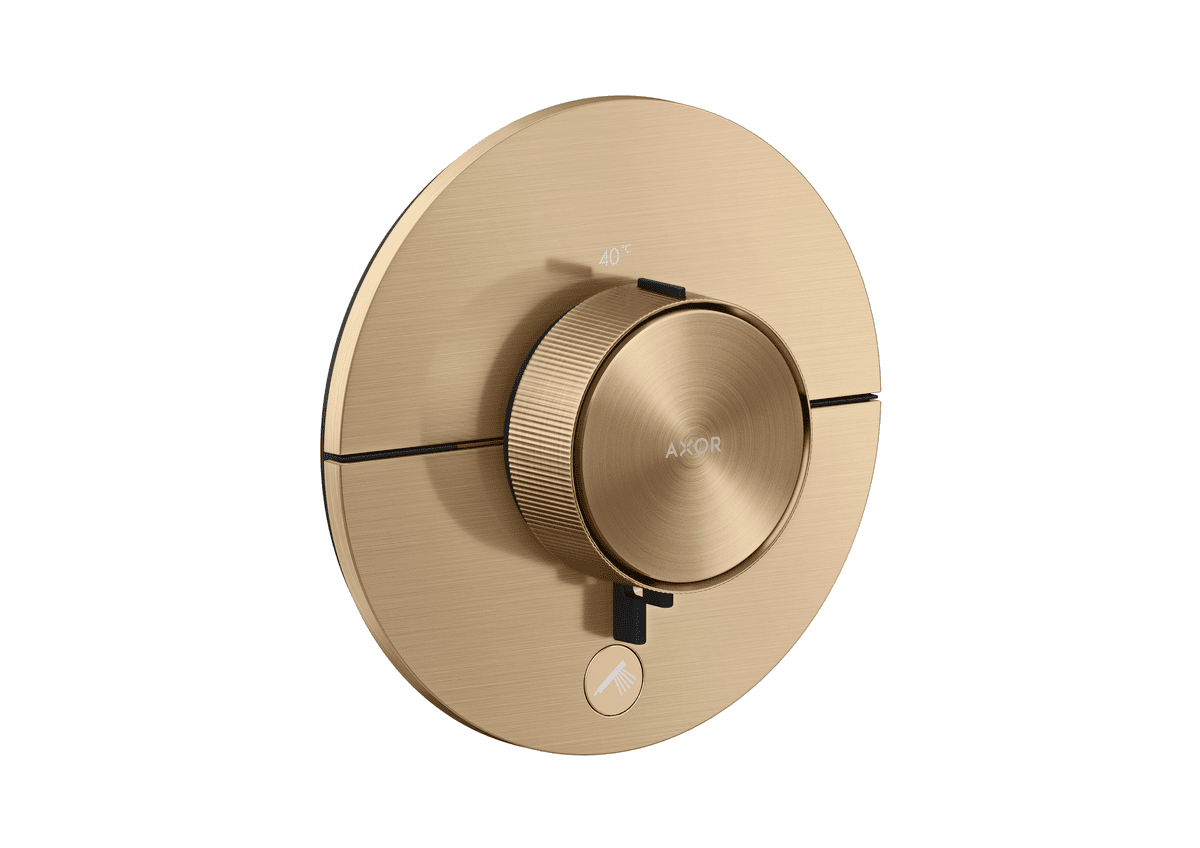 HANSGROHE AXOR ShowerSelect ID Termostat HighFlowpod omítku, kulatá verze, pro 1 spotřebič a další výtok #36776140 - kartáčovaný bronz