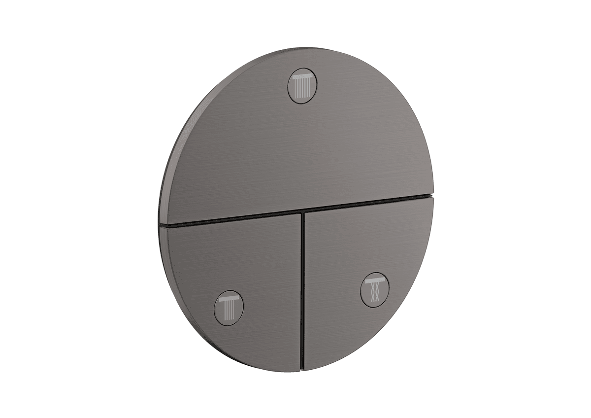 HANSGROHE AXOR ShowerSelect ID Ventil pod omítku, kulatá verze, pro 3 spotřebiče #36779340 - kartáčovaný černý chrom