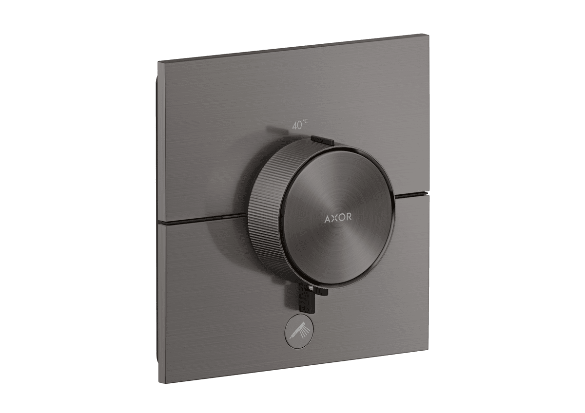 HANSGROHE AXOR ShowerSelect ID Termostat HighFlowpod omítku, hranatá verze, pro 1 spotřebič a další výtok #36777340 - kartáčovaný černý chrom