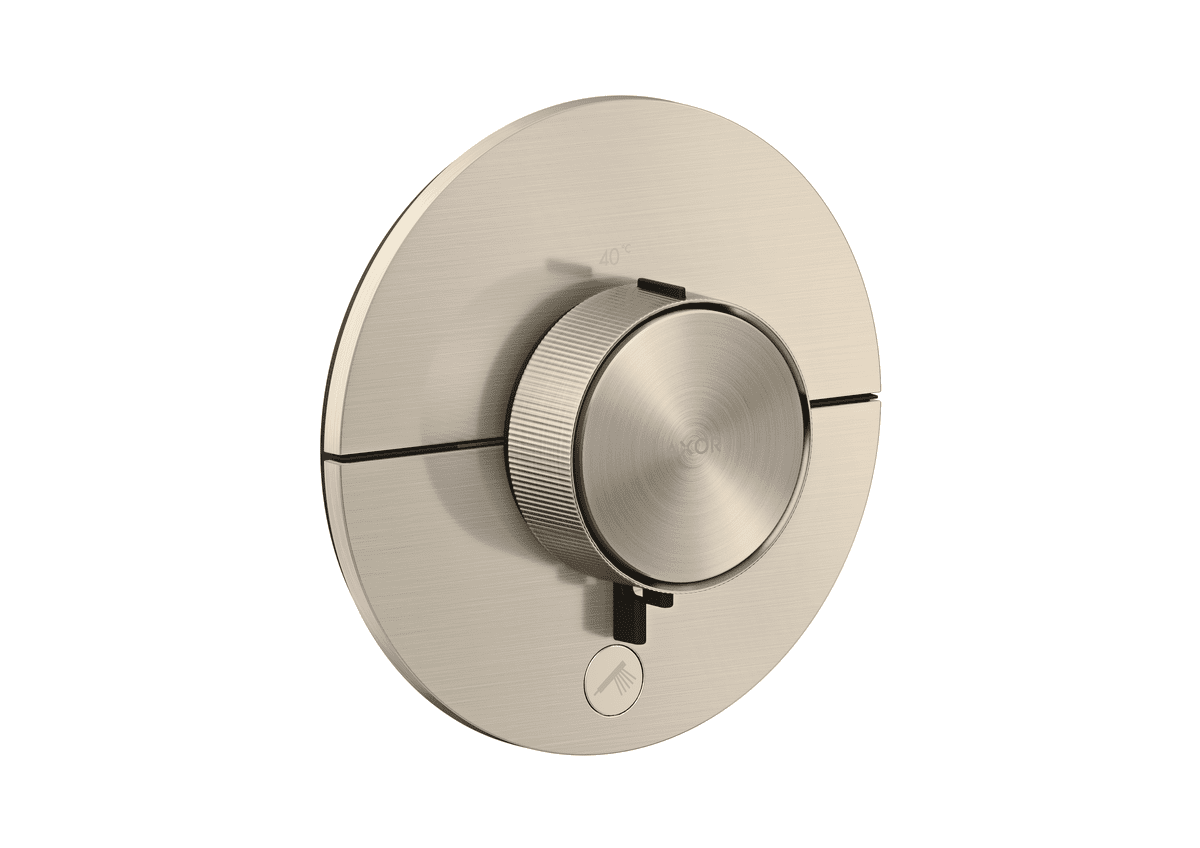 HANSGROHE AXOR ShowerSelect ID Termostat HighFlowpod omítku, kulatá verze, pro 1 spotřebič a další výtok #36776820 - kartáčovaný nikl