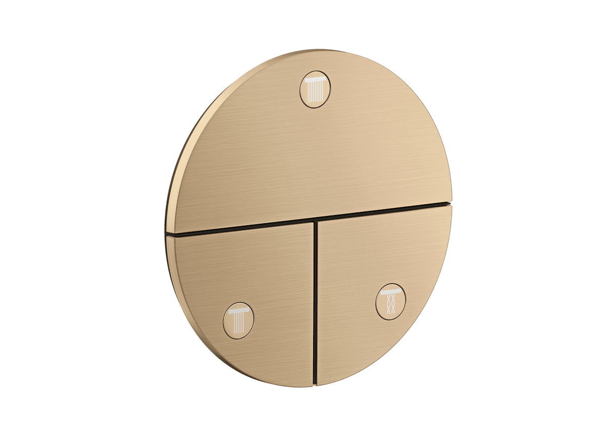 HANSGROHE AXOR ShowerSelect ID Ventil pod omítku, kulatá verze, pro 3 spotřebiče #36779140 - kartáčovaný bronz