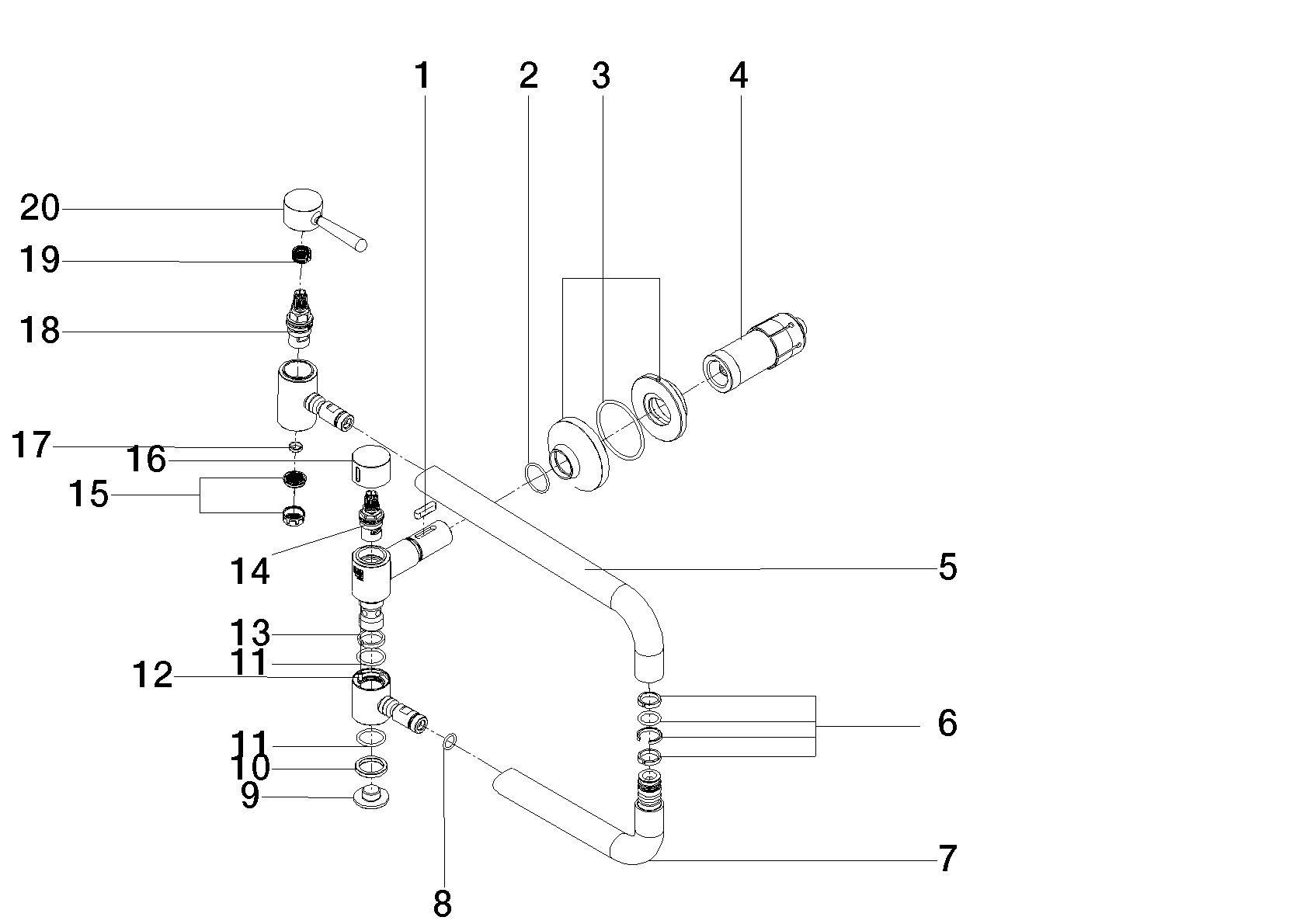 DORNBRACHT VAIA POT FILLER ventil na studenou vodu - kartáčovaný v barvě šampaňského (22kt zlato) #30805809-46