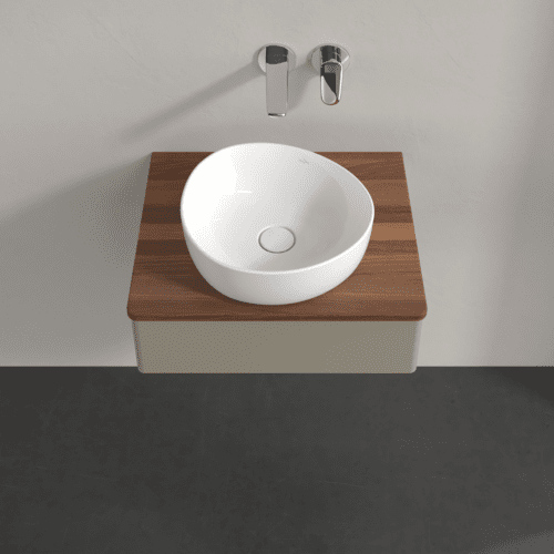 VILLEROY BOCH Toaletní skříňka Antao, 1 zásuvka, 600 x 190 x 500 mm, přední strana bez konstrukce, Stone Grey Matt Lacquer / Warm Walnut #K07012HK, obrázek 3