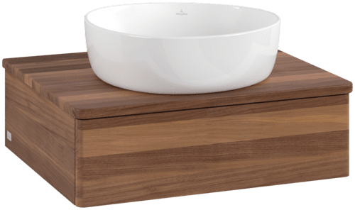 VILLEROY BOCH Toaletní skříňka Antao, 1 zásuvka, 600 x 190 x 500 mm, přední strana bez konstrukce, Teplý ořech / Teplý ořech #K07012HM