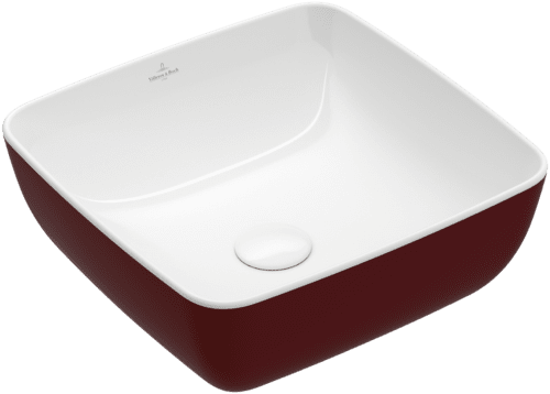 VILLEROY BOCH Umyvadlo na desku Artis, 410 x 410 x 130 mm, Bordeaux, bez přepadu #417841BCS9