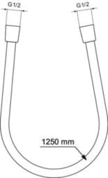 Obrázek IDEAL STANDARD Sprchová hadice Idealrain 1250 mm #BE125AA - chrom