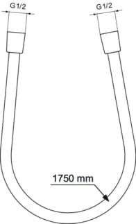 Зображення з  IDEAL STANDARD Sprchová hadice Idealrain Atelier 1750 mm #BE175GN - nerezová ocel