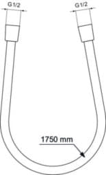 Obrázek IDEAL STANDARD Sprchová hadice Idealrain Atelier 1750 mm #BE175GN - nerezová ocel